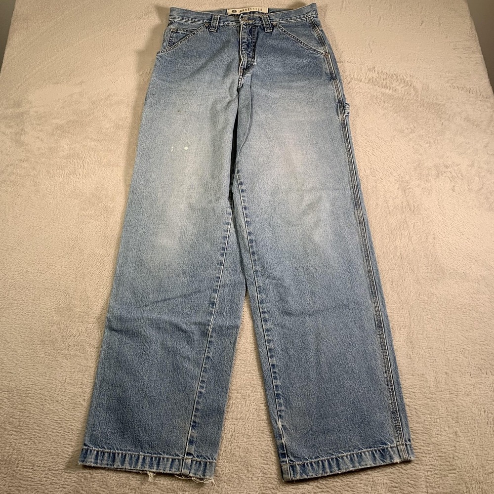 VTG Arizona Jean Co Carpenter Jeans Mens 31x34(31x33) Light Wash Straight‎ Denim